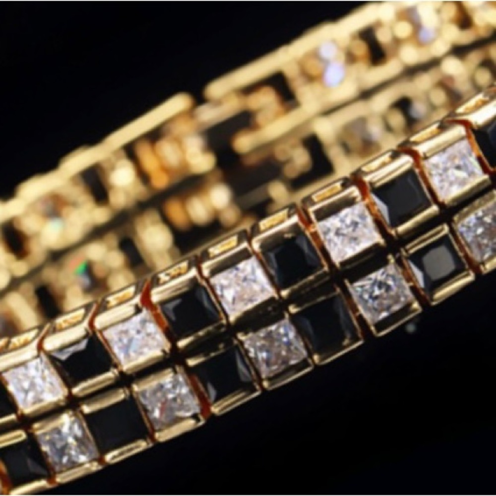 RARE White and black Sapphire bracelet